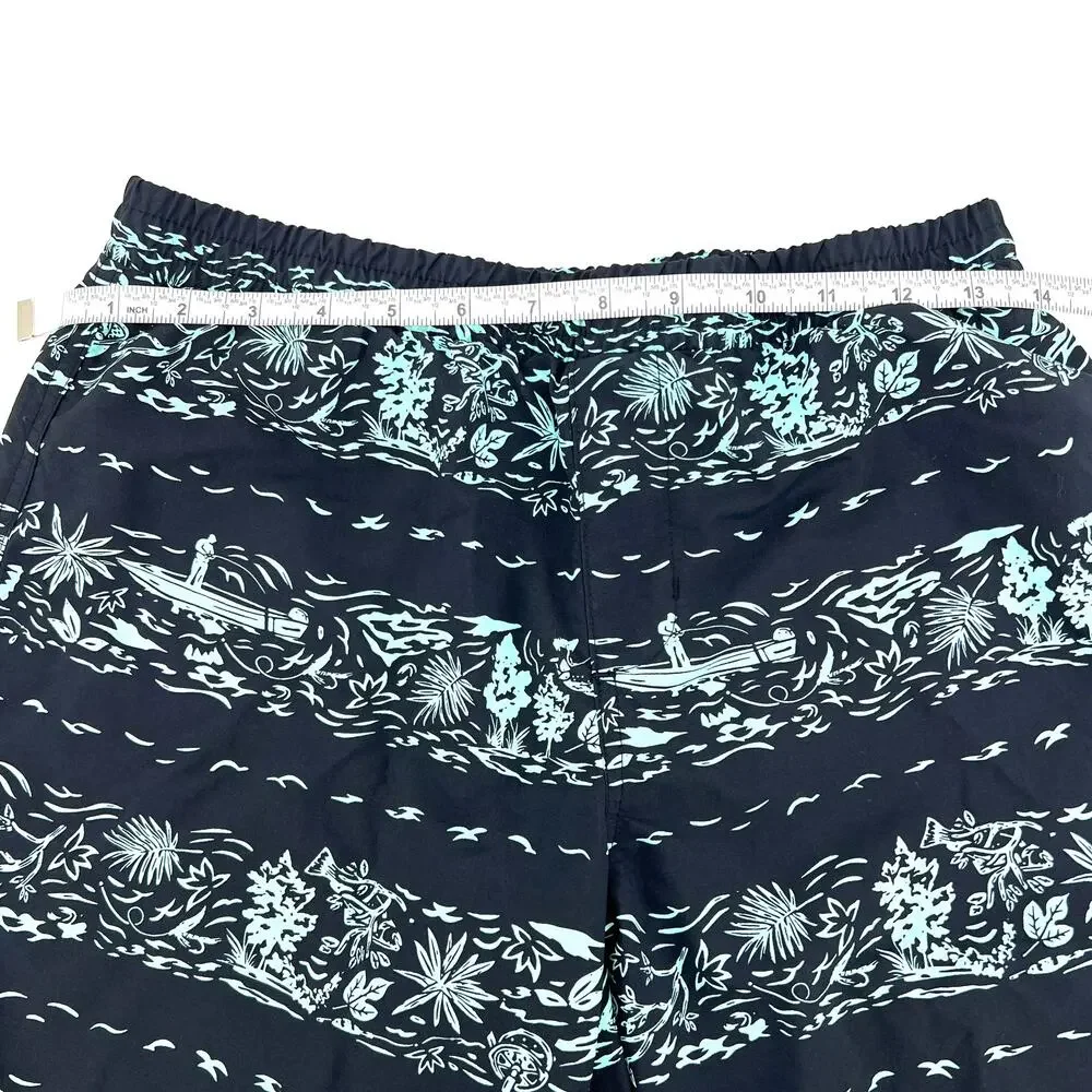 Columbia Youth Boys Swim Trunks Black Green Youth Size L (14/16) Preowned